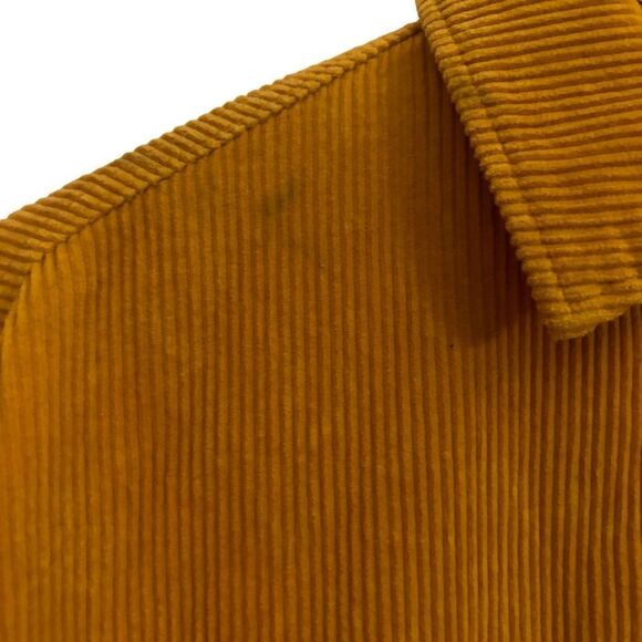 Zara Women’s Mustard Yellow Corduroy Oversized Raw Hem Jacket Shacket Pockets Sm - Picture 4 of 9